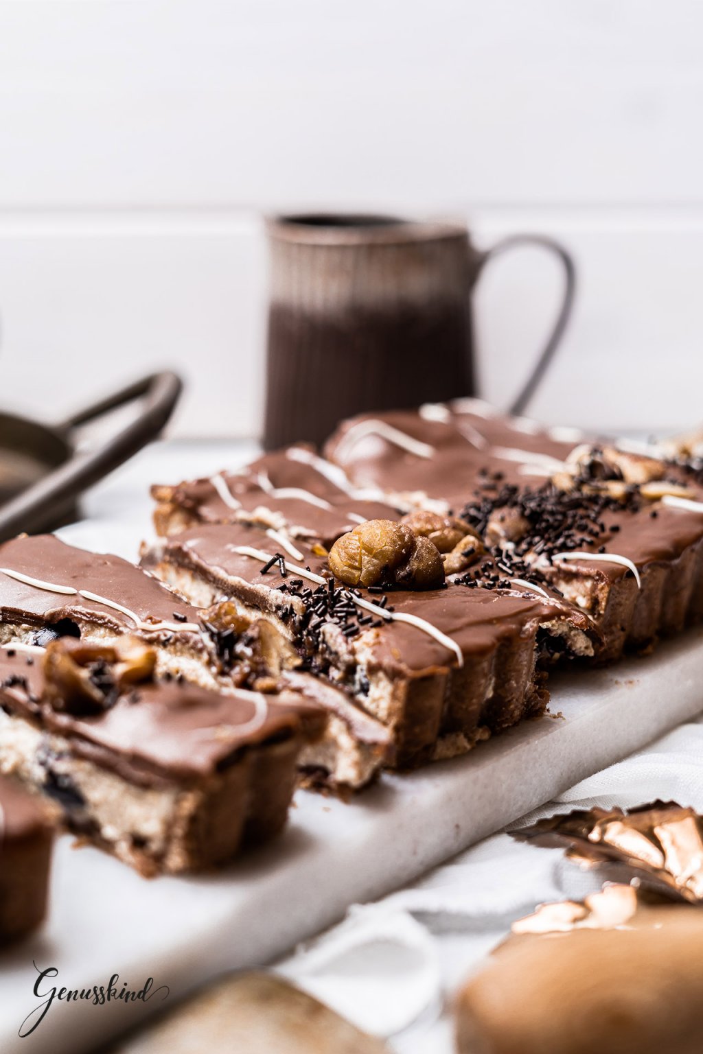 Kastanien-Tarte mit Sauerkirschen - Genusskind