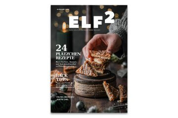 Titelseite vom Backbuch mit Plätzchenrezepten für die Weihnachtszeit: "Elf²" Adventskalender mit 24 Rezepten (inkl. vegane Plätzchenrezepten)